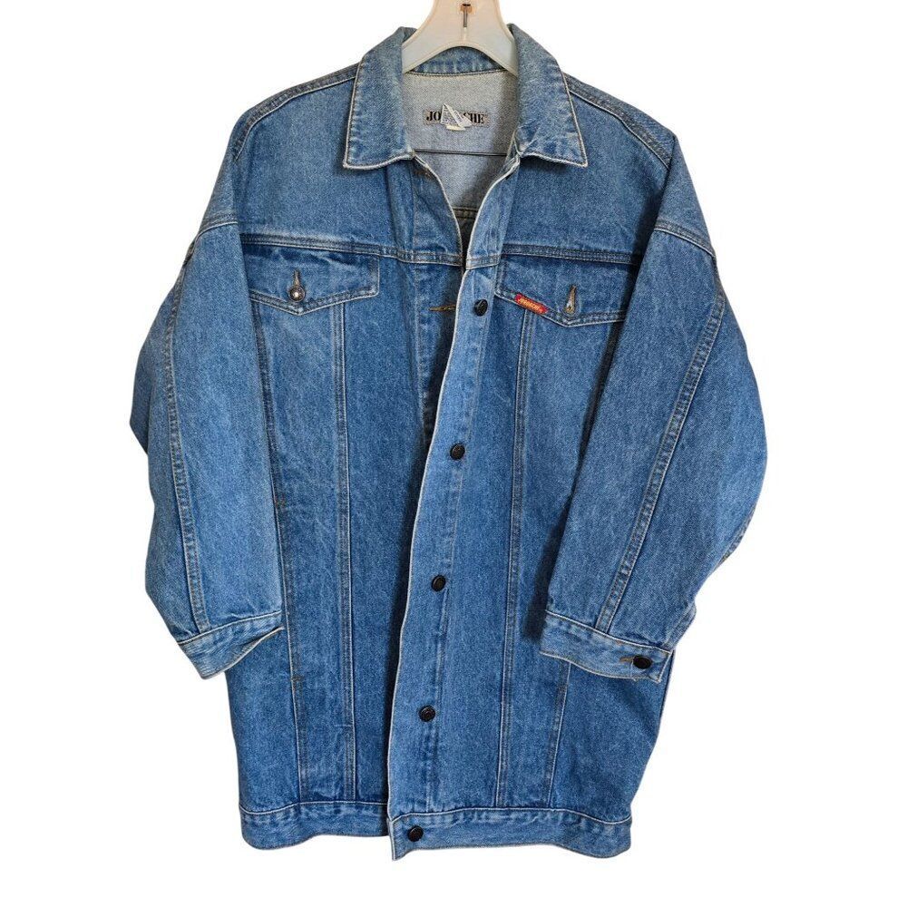 Jordache Vintage Denim Jacket Blue Button-Down Oversized 90s Retro preppy